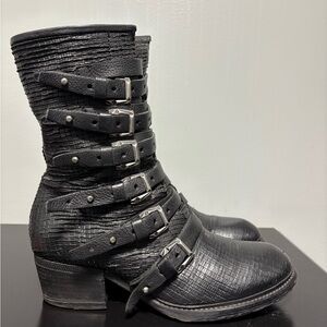 A.S.98 Black Textured Boots size 40